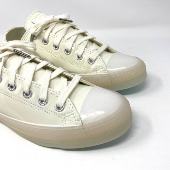 💖MEGA SALE💖Converse CTAS White Patent Leather Casual Shoes Women's 7.5 165605C - Picture 4 of 10